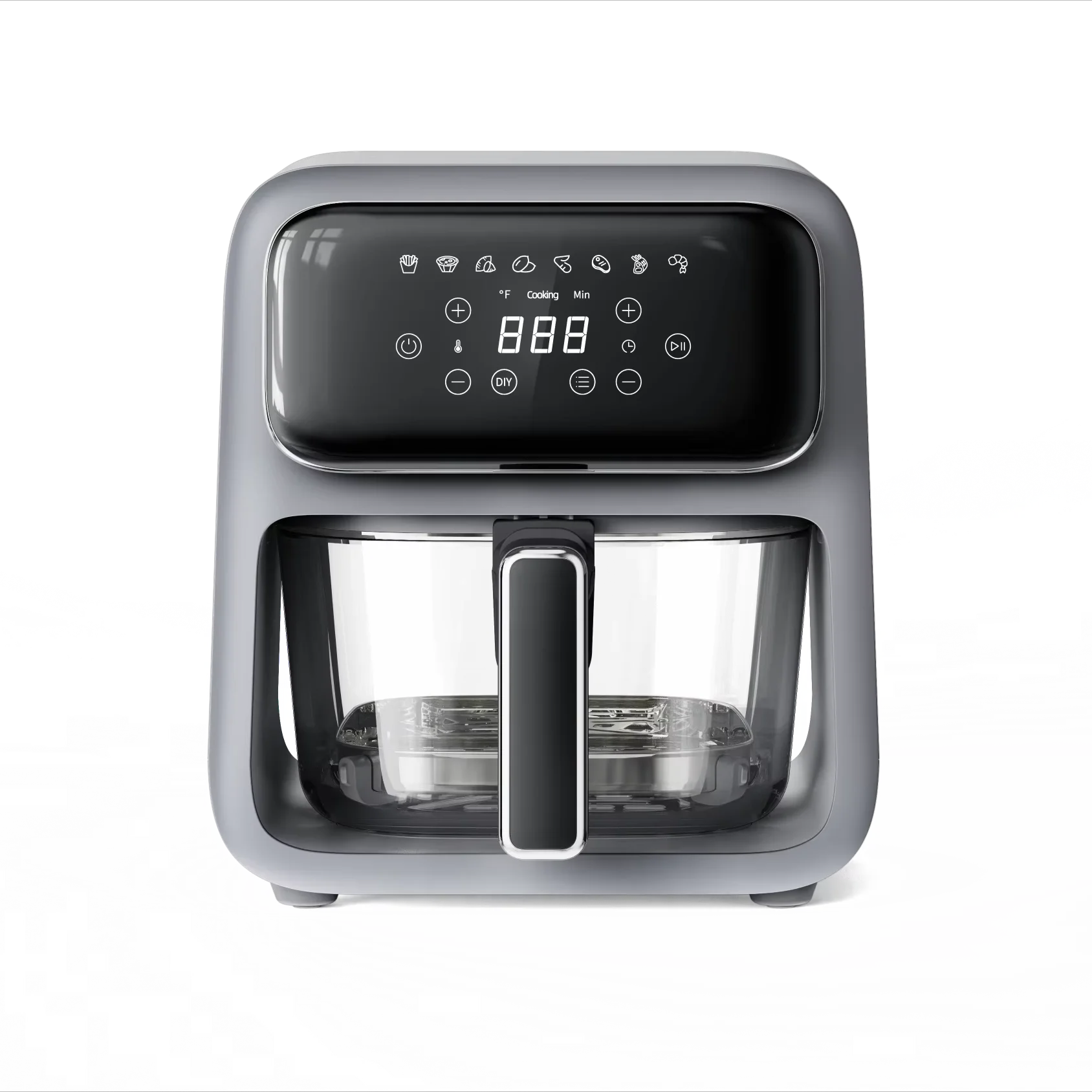 JMT-384010 4L Heat-Resistant Borosilicate Glass Air Fryer with Digital Display and Custom Colour Options