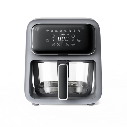 JMT-384010 4L Heat-Resistant Borosilicate Glass Air Fryer with Digital Display and Custom Colour Options