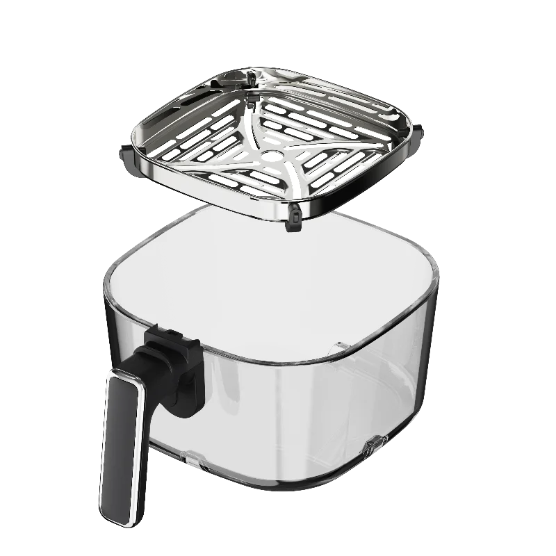 JMT-384010 4L Heat-Resistant Borosilicate Glass Air Fryer with Digital Display and Custom Colour Options