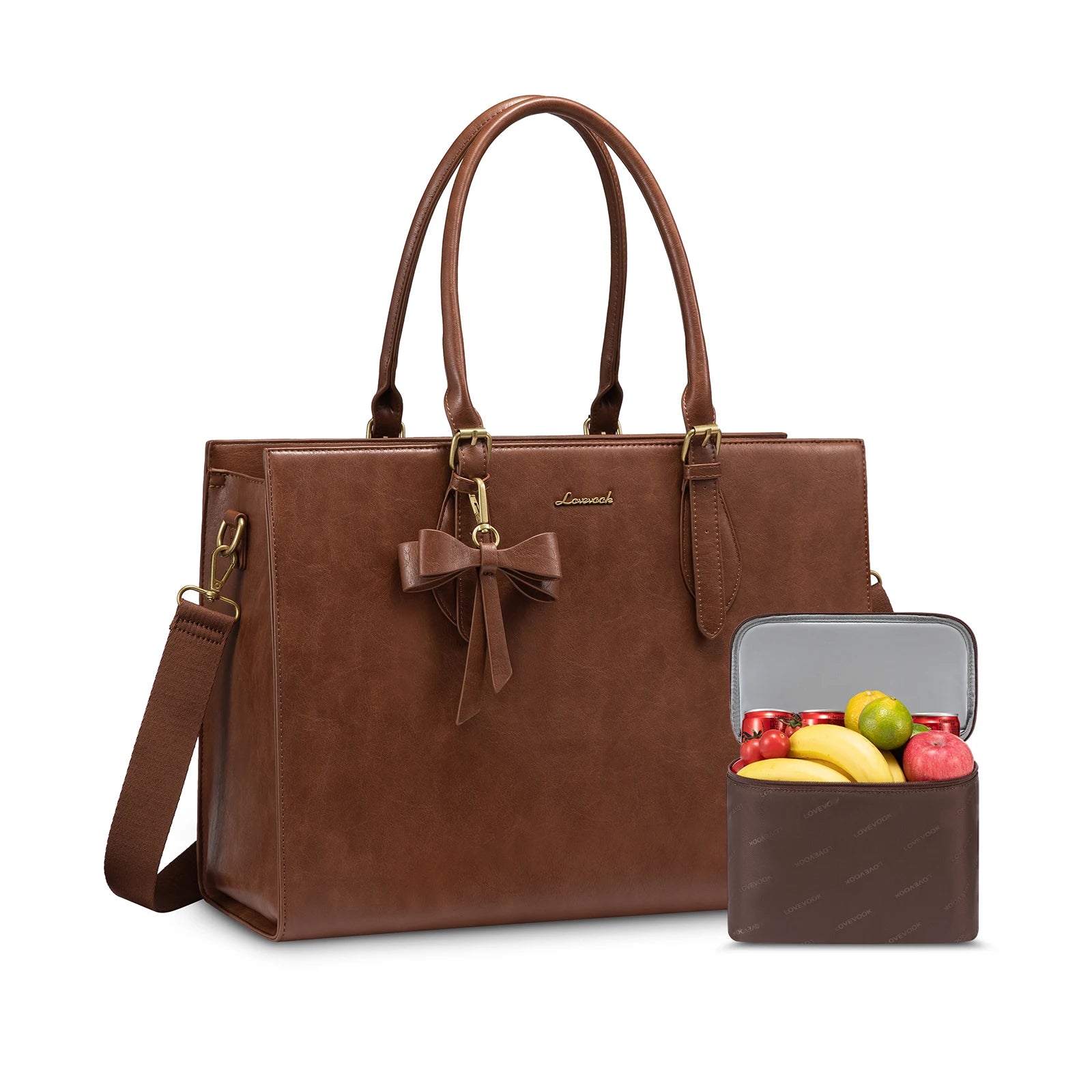 JMT-384074 Insulated Laptop Lunch Tote Bag with Removable Pocket for 15.6 Inch Laptops - Large Capacity Handbag for Work