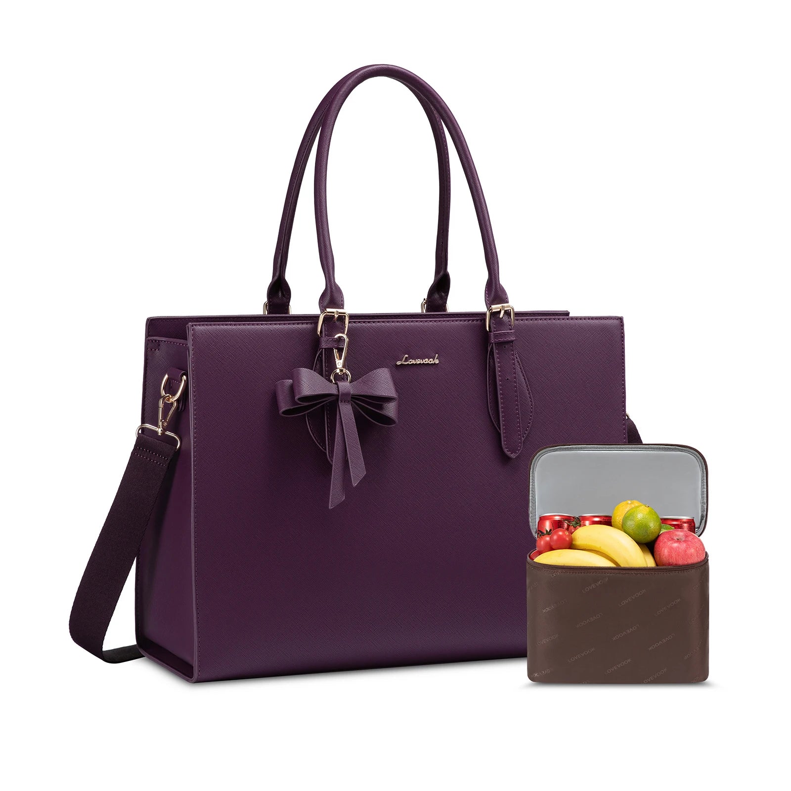 JMT-384074 Insulated Laptop Lunch Tote Bag with Removable Pocket for 15.6 Inch Laptops - Large Capacity Handbag for Work
