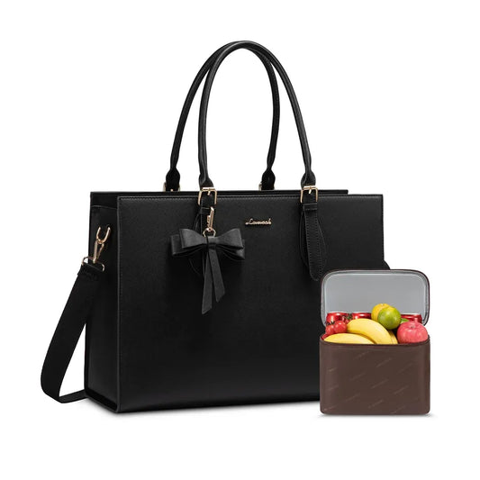 JMT-384074 Insulated Laptop Lunch Tote Bag with Removable Pocket for 15.6 Inch Laptops - Large Capacity Handbag for Work