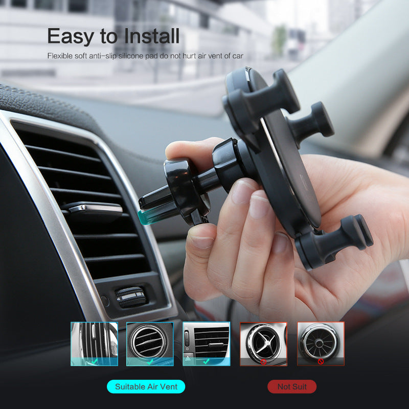 JMT-384266 360-Degree Gravity Car Phone Holder for 4.7-6.5 Inch Devices, Automatic Lock Air Outlet Bracket