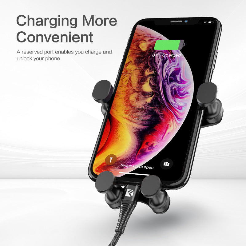 JMT-384266 360-Degree Gravity Car Phone Holder for 4.7-6.5 Inch Devices, Automatic Lock Air Outlet Bracket