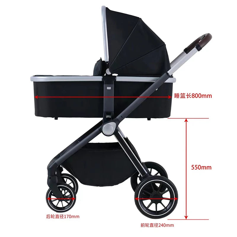 JMT-384394 Foldable 3-in-1 Baby Stroller with Sleep Basket Mode