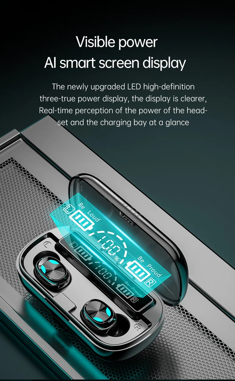 JMT-384586 Intelligent Dual Processing Chip TWS Earbuds with Smart Screen Display and Hi-Fi Sound Quality