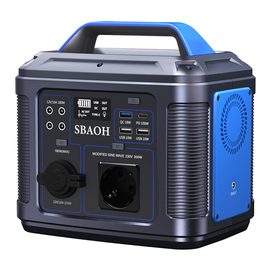 JMT-384586 Portable Solar Power Station 296Wh with Multiple Charging Options and LED Flashlight for Outdoor Use