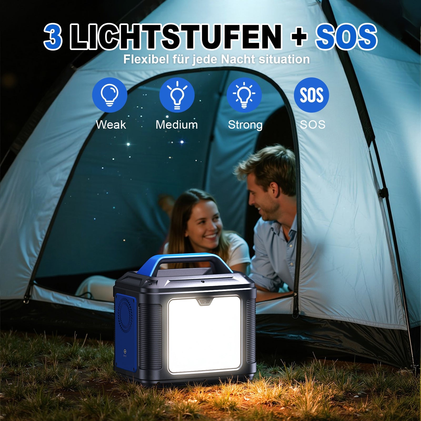 JMT-384586 Portable Solar Power Station 296Wh with Multiple Charging Options and LED Flashlight for Outdoor Use
