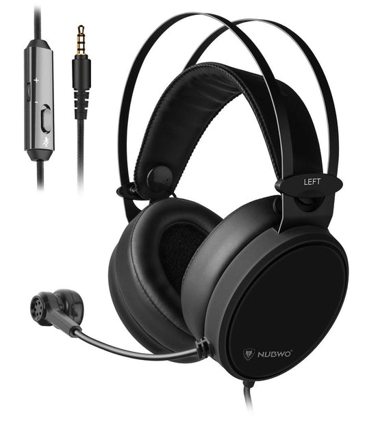 JMT-384906 Wired Headset with Heavy Bass for Gaming and Communication - 3.5mm Jack, Including Microphone, 50mm Speakers, Comfortable Design