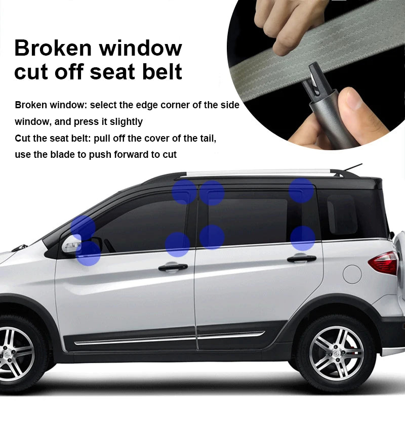 JMT-385034 Aluminium Emergency Car Window Breaker and Seatbelt Cutter Keychain
