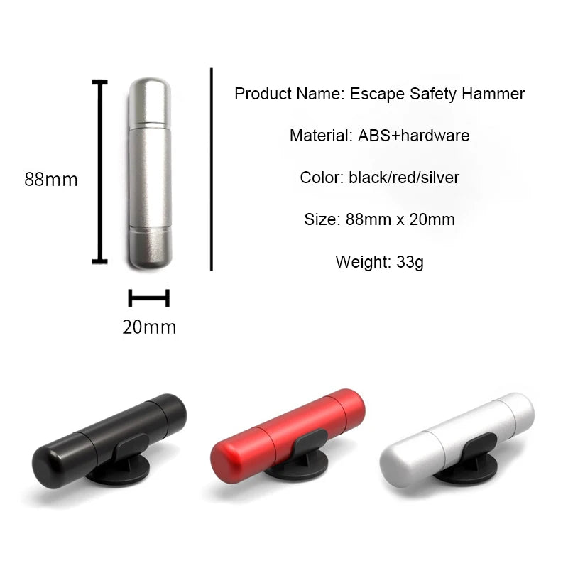 JMT-385034 Aluminium Emergency Car Window Breaker and Seatbelt Cutter Keychain