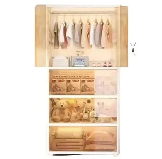 JMT-385354 Versatile Removable Plastic Rolling Trolley Cabinet for Living Room, Bathroom, and Kitchen Storage