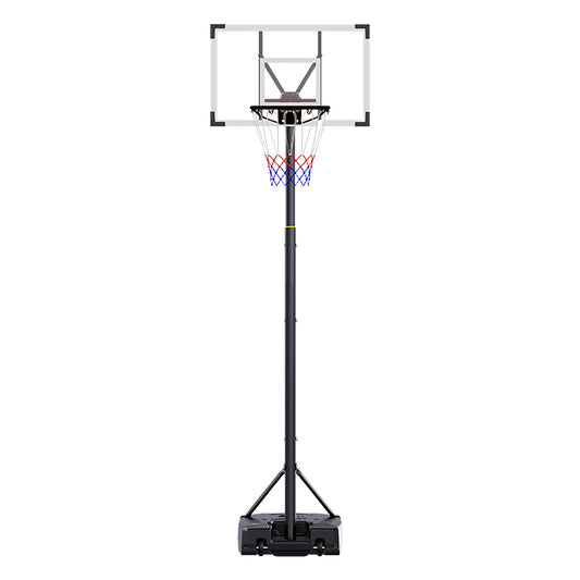 JMT-385482 Portable Adjustable Basketball Hoop with PC Backplate, Large Base, and Wheels (5.25-8.53 Ft)