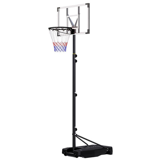 JMT-385482 Portable Adjustable Basketball Hoop with PC Backplate, Large Base, and Wheels (5.25-8.53 Ft)