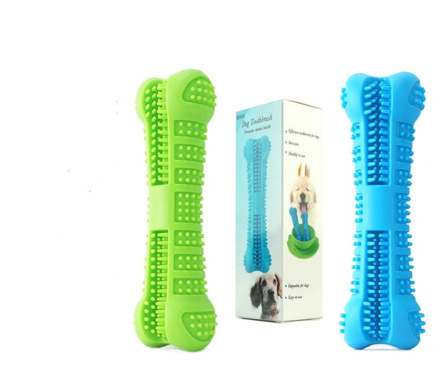 JMT-385546 Bone-Shaped Silicone Dog Toothbrush with 360° Comprehensive Cleaning for Dental Care
