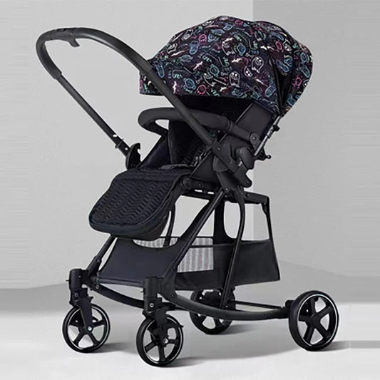 JMT-385546 Portable Luxury 2-in-1 Lightweight Baby Stroller - Reversible Push, Sitting or Lying Position, Large Storage Frame