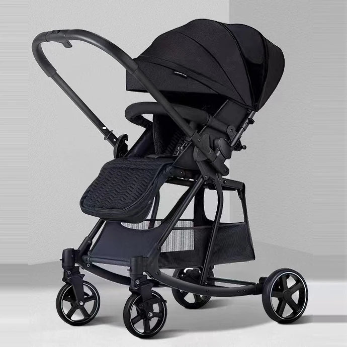 JMT-385546 Portable Luxury 2-in-1 Lightweight Baby Stroller - Reversible Push, Sitting or Lying Position, Large Storage Frame