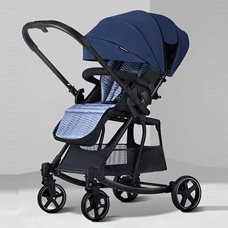 JMT-385546 Portable Luxury 2-in-1 Lightweight Baby Stroller - Reversible Push, Sitting or Lying Position, Large Storage Frame