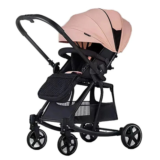 JMT-385546 Portable Luxury 2-in-1 Lightweight Baby Stroller - Reversible Push, Sitting or Lying Position, Large Storage Frame
