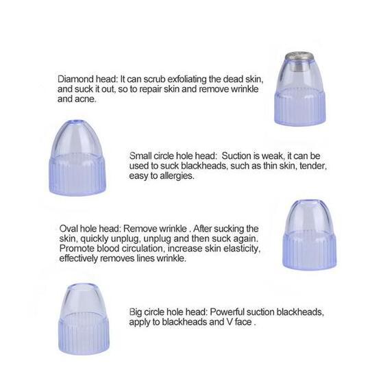 JMT-385546 Rechargeable Electronic Blackhead Remover with 4 Interchangeable Tips and LED Display