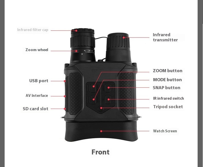 JMT-385930 Infrared Night Vision Binoculars with 3.5-7x Magnification and 300-500m Range