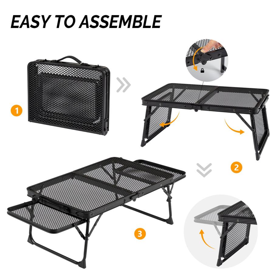 JMT-386442 3ft Portable Black Folding Table for Outdoor Use