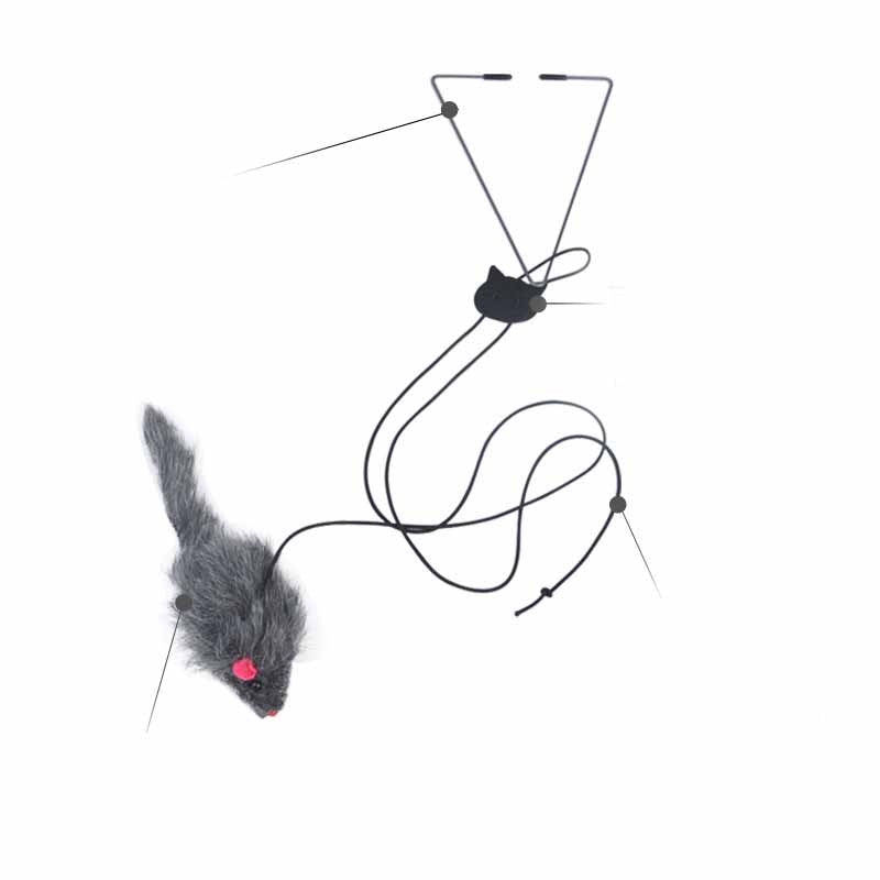 JMT-386698 Telescopic Hanging Cat Toy with Adjustable Rope and Swinging Mouse