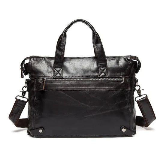 JMT-386954 Vintage Genuine Leather Men's Shoulder Bag Briefcase for Office Use - Model 9103