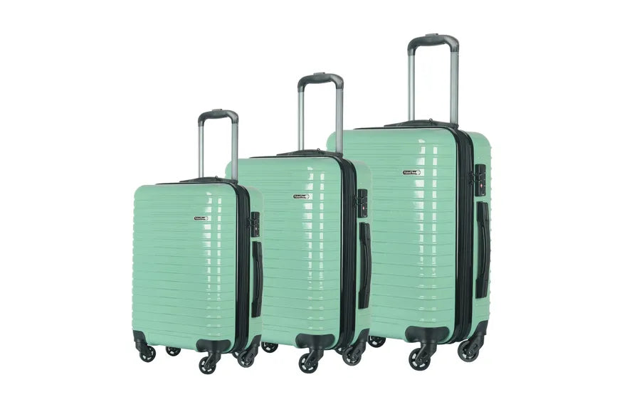 JMT-387274 Travel Trolley Luggage Bags Set of 3 Plastic Suitcases with Wheels for Easy Mobility