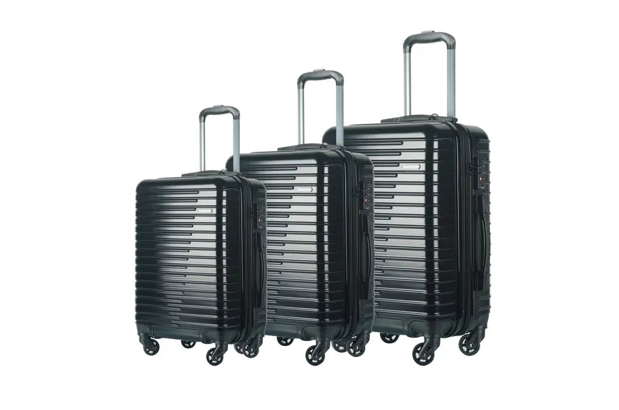 JMT-387274 Travel Trolley Luggage Bags Set of 3 Plastic Suitcases with Wheels for Easy Mobility