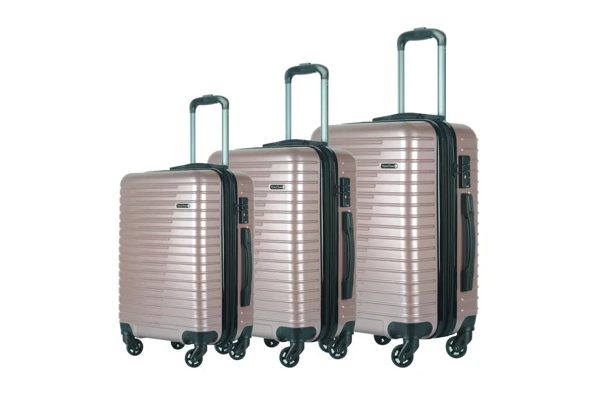 JMT-387274 Travel Trolley Luggage Bags Set of 3 Plastic Suitcases with Wheels for Easy Mobility