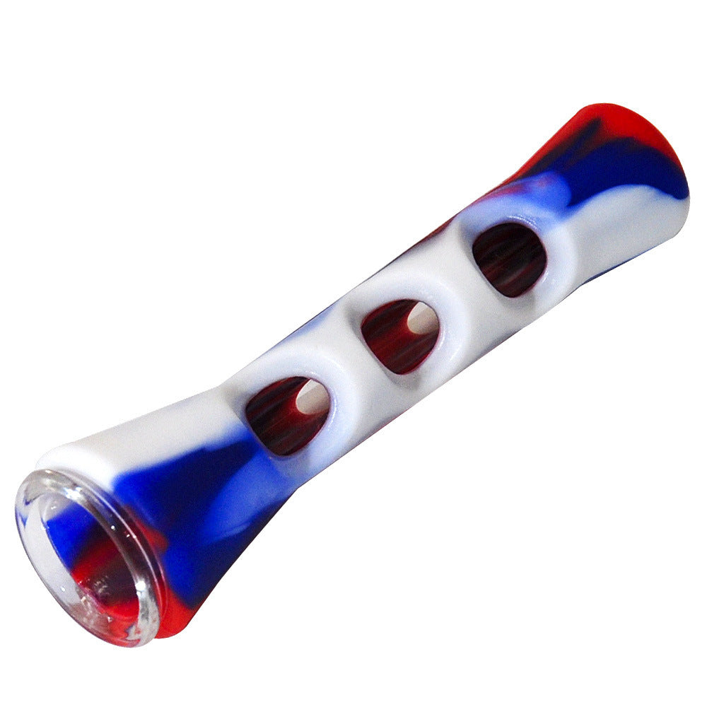 JMT-387338 Portable Silicone Glass Pipe with Windproof Function and Multi-Use Features