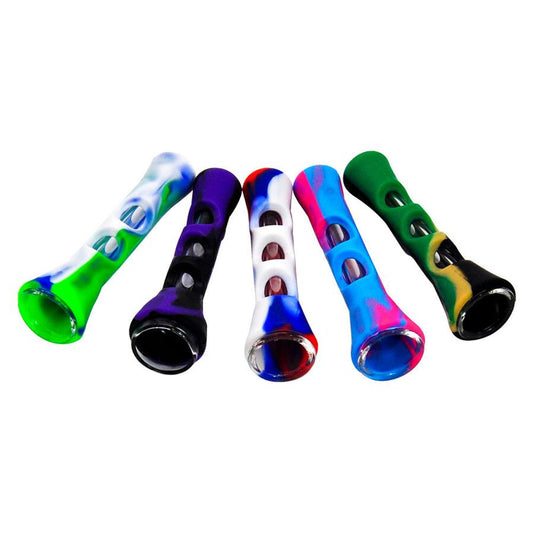 JMT-387338 Portable Silicone Glass Pipe with Windproof Function and Multi-Use Features