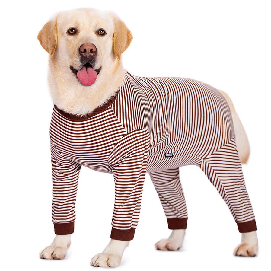 JMT-387338 Thin Striped Dog Shirt for Medium to Large Breeds in Sky Blue and Dark Blue Stripes