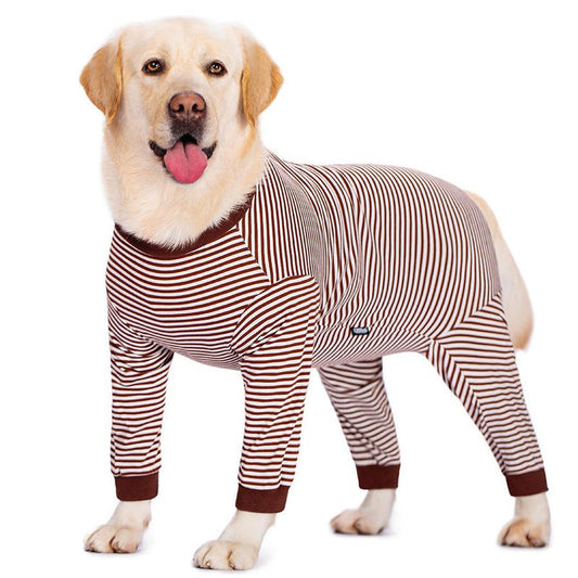 JMT-387338 Thin Striped Dog Shirt for Medium to Large Breeds in Sky Blue and Dark Blue Stripes
