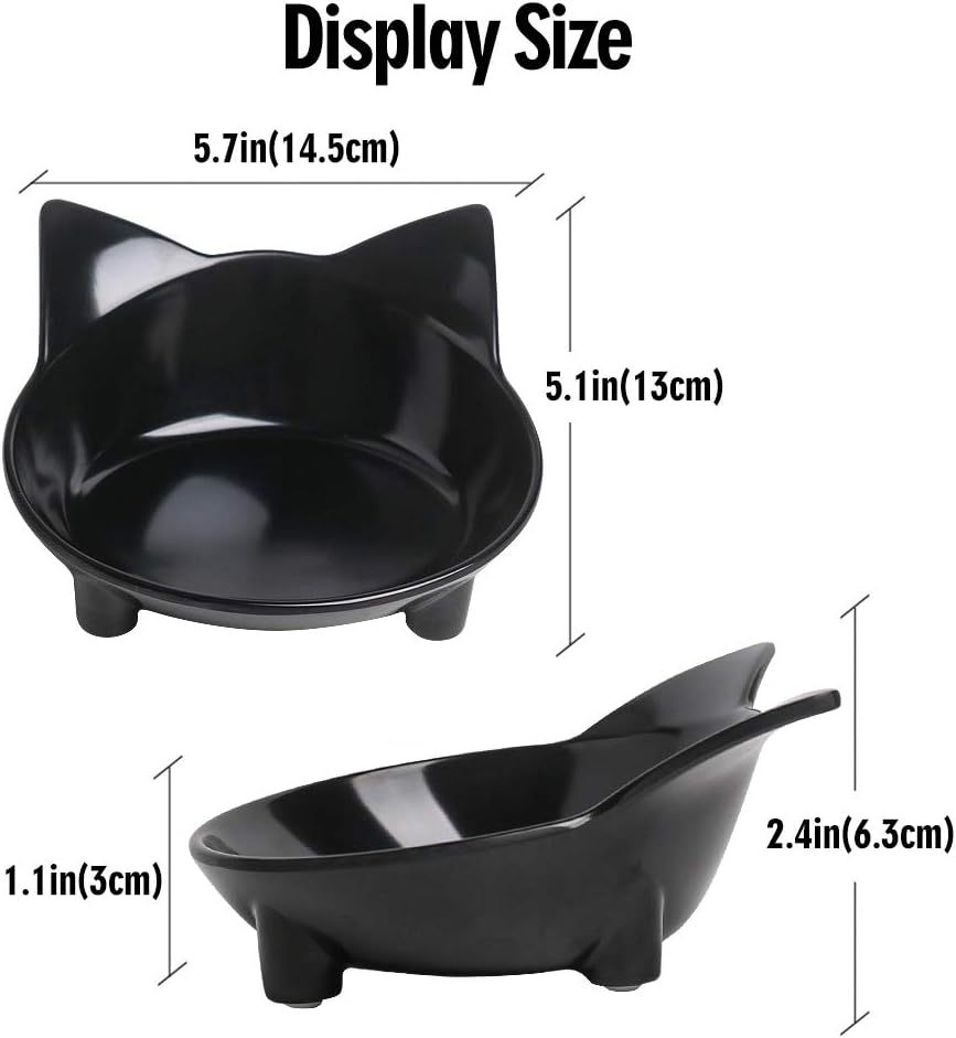 JMT-387530 Non-Slip Shallow Cat Feeding Bowl | BPA-Free Melamine Pet Dish for Cats and Small Animals