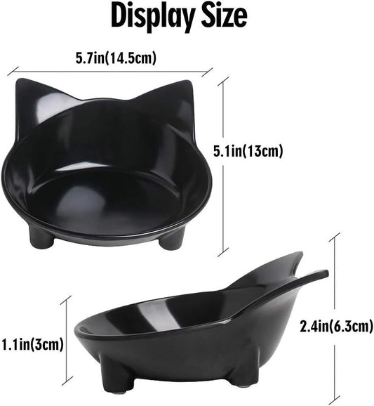 JMT-387530 Non-Slip Shallow Cat Feeding Bowl | BPA-Free Melamine Pet Dish for Cats and Small Animals