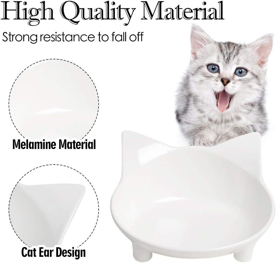 JMT-387530 Non-Slip Shallow Cat Feeding Bowl | BPA-Free Melamine Pet Dish for Cats and Small Animals