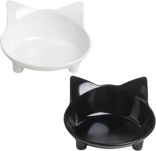 JMT-387530 Non-Slip Shallow Cat Feeding Bowl | BPA-Free Melamine Pet Dish for Cats and Small Animals
