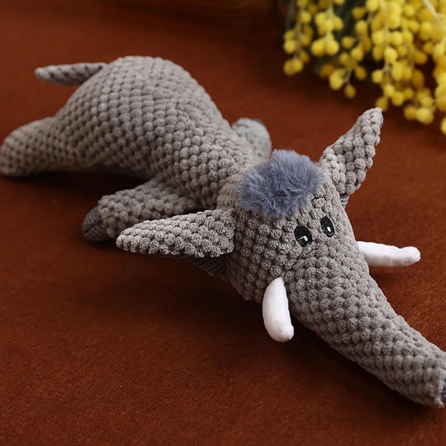 JMT-387850 Durable Chew Toy for Heavy Chewers - Indestructible Plush Animal with Squeaker and Crinkle Paper, Promotes Dental Health for Dogs