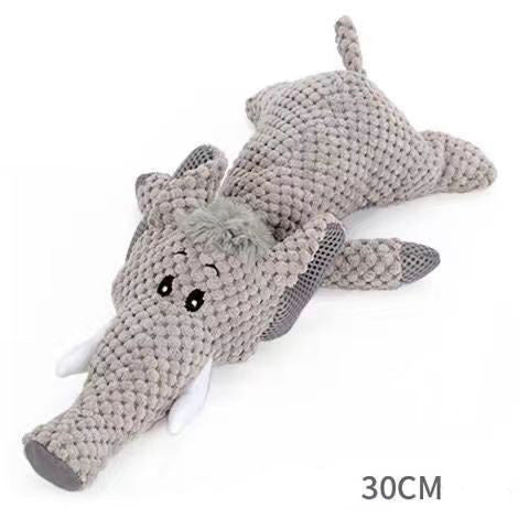 JMT-387850 Durable Chew Toy for Heavy Chewers - Indestructible Plush Animal with Squeaker and Crinkle Paper, Promotes Dental Health for Dogs