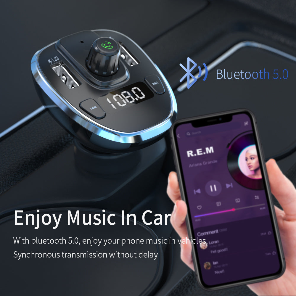 JMT-388042 Bluetooth Dual USB Car Charger with FM Transmitter and LED Indicator
