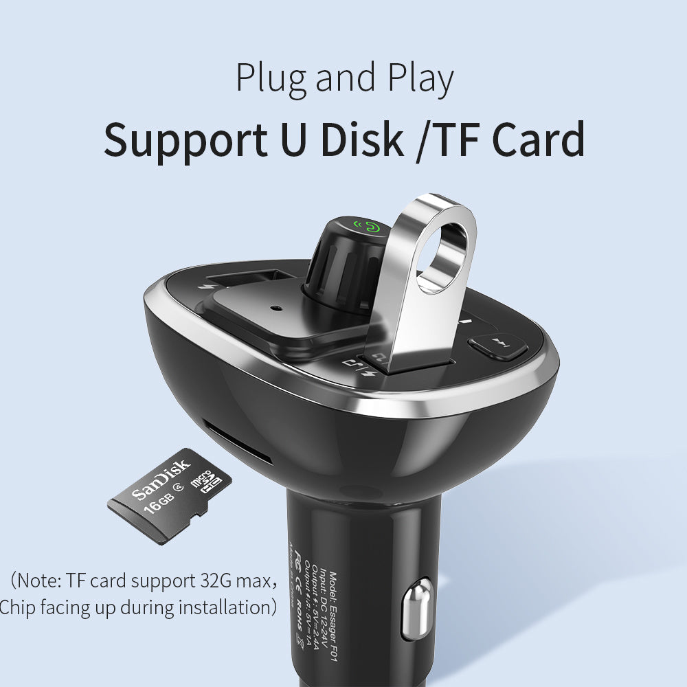 JMT-388042 Bluetooth Dual USB Car Charger with FM Transmitter and LED Indicator