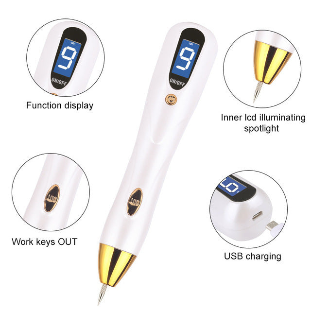 JMT-388106 Deluxe Mole and Skin Tag Remover Pen with Adjustable Settings and LED Display