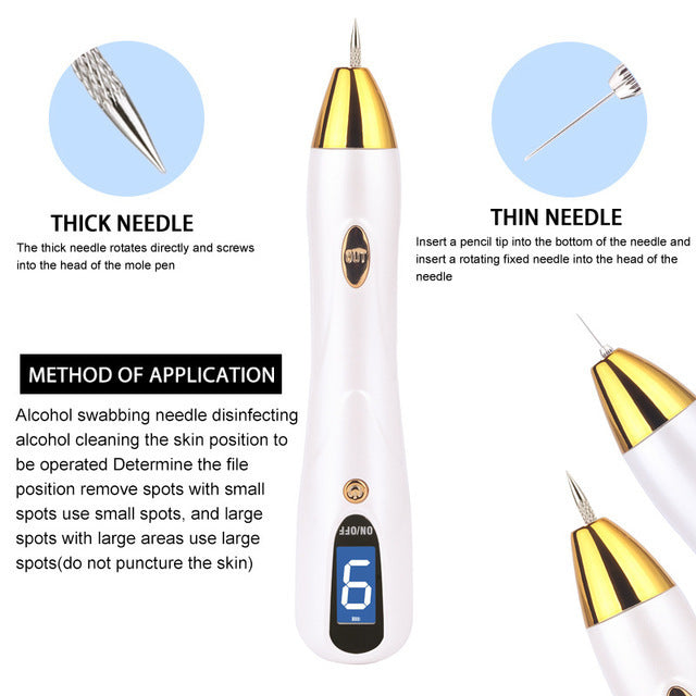 JMT-388106 Deluxe Mole and Skin Tag Remover Pen with Adjustable Settings and LED Display