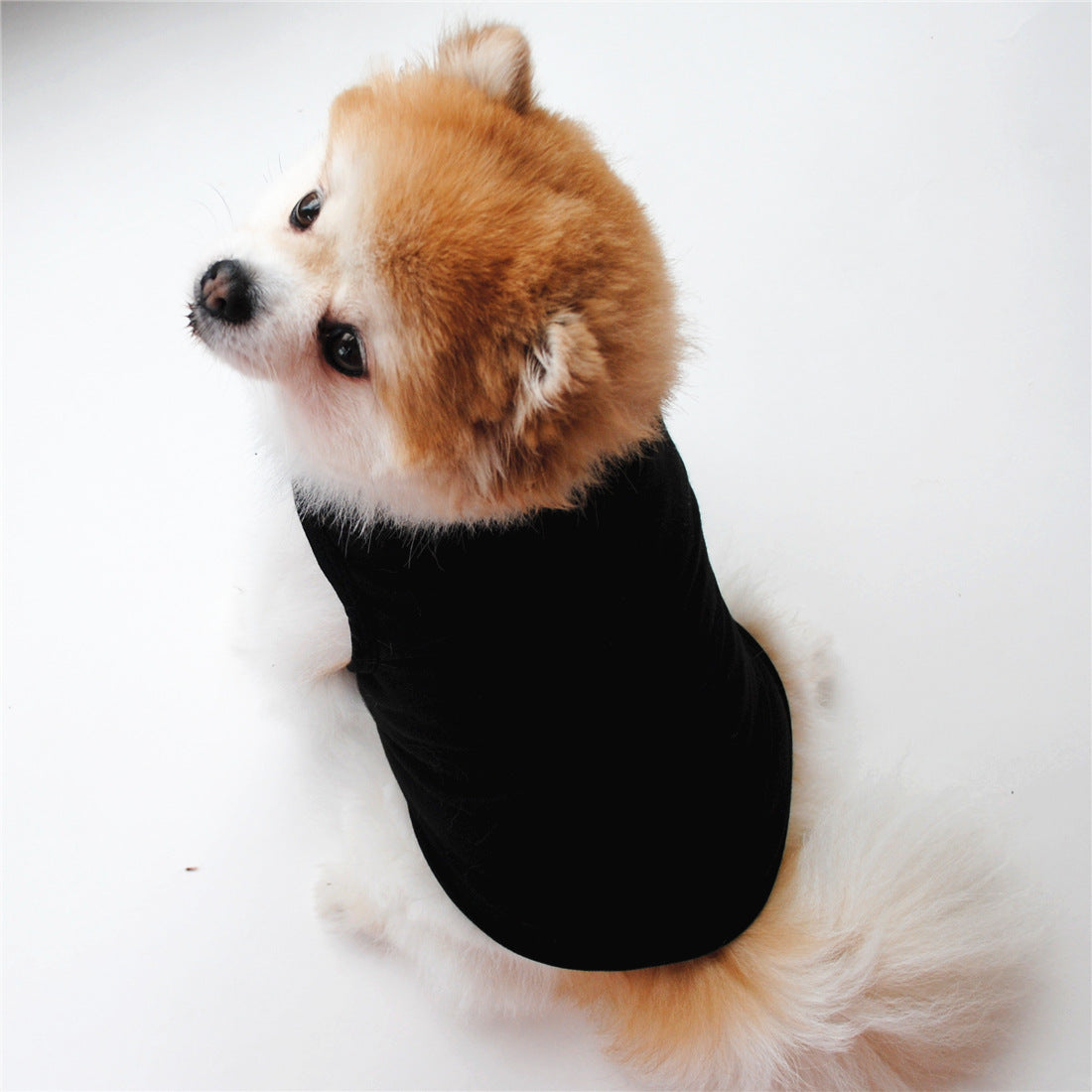JMT-388490 Solid Color Casual Dog Vest in Thin White - Polyester Material, Unisex Design