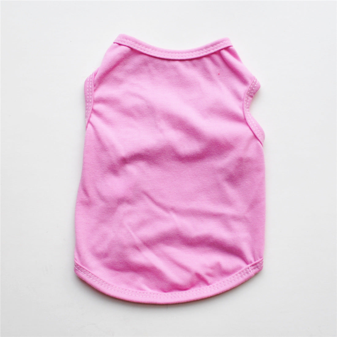 JMT-388490 Solid Color Casual Dog Vest in Thin White - Polyester Material, Unisex Design