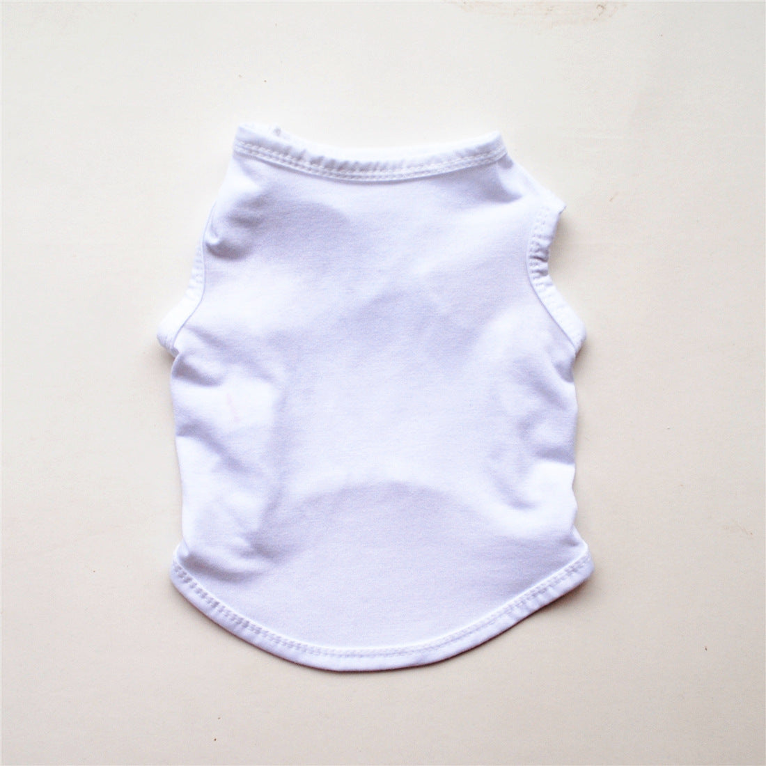 JMT-388490 Solid Color Casual Dog Vest in Thin White - Polyester Material, Unisex Design