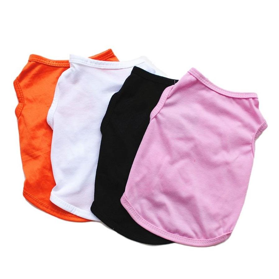 JMT-388490 Solid Color Casual Dog Vest in Thin White - Polyester Material, Unisex Design