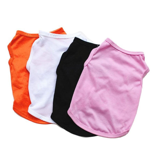 JMT-388490 Solid Color Casual Dog Vest in Thin White - Polyester Material, Unisex Design